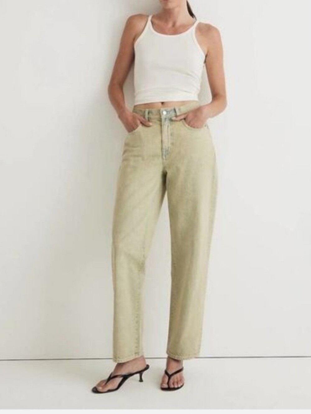 Madewell The Dad Jean In Daffodil Acid Wash High Rise Size 30